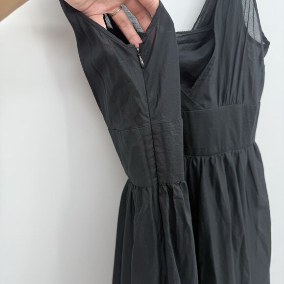 Banana Republic Black Dress Cotton A Line Size 10 Classic Formal - Picture 10 of 12